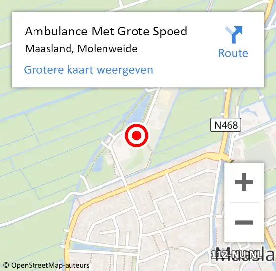 Locatie op kaart van de 112 melding: Ambulance Met Grote Spoed Naar Maasland, Molenweide op 12 januari 2021 13:56