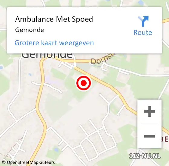Locatie op kaart van de 112 melding: Ambulance Met Spoed Naar Gemonde op 12 januari 2021 14:41