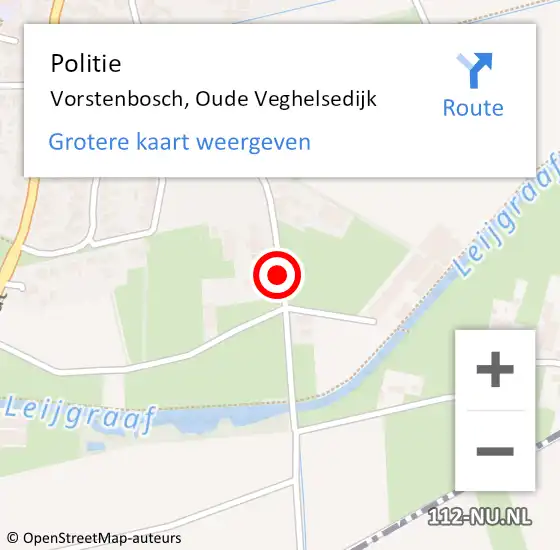 Locatie op kaart van de 112 melding: Politie Vorstenbosch, Oude Veghelsedijk op 12 januari 2021 15:16