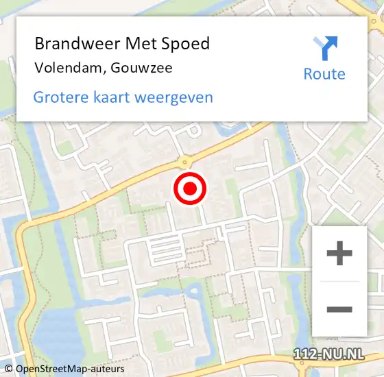 Locatie op kaart van de 112 melding: Brandweer Met Spoed Naar Volendam, Gouwzee op 12 januari 2021 17:08