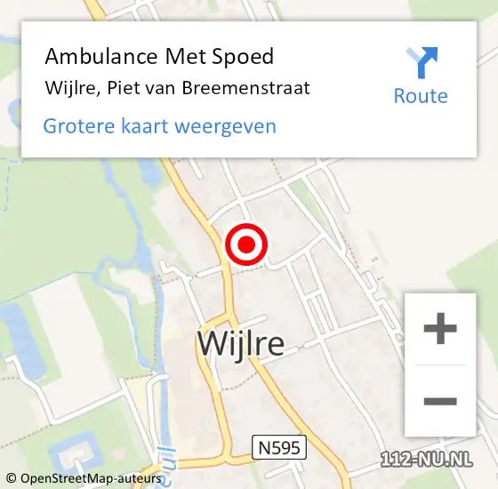 Locatie op kaart van de 112 melding: Ambulance Met Spoed Naar Wijlre, Piet van Breemenstraat op 30 mei 2014 14:20