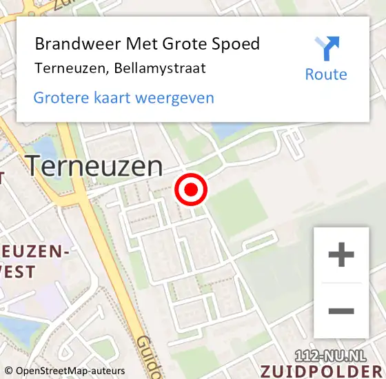 Locatie op kaart van de 112 melding: Brandweer Met Grote Spoed Naar Terneuzen, Bellamystraat op 12 januari 2021 18:33