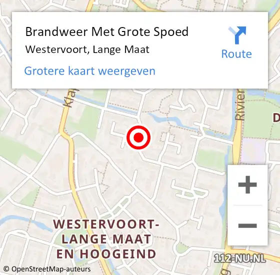 Locatie op kaart van de 112 melding: Brandweer Met Grote Spoed Naar Westervoort, Lange Maat op 12 januari 2021 20:13