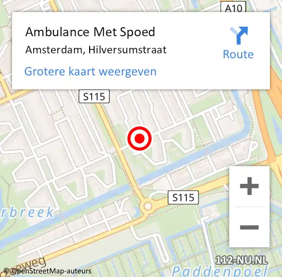 Locatie op kaart van de 112 melding: Ambulance Met Spoed Naar Amsterdam, Hilversumstraat op 13 januari 2021 05:03