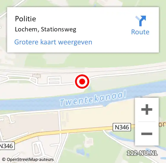 Locatie op kaart van de 112 melding: Politie Lochem, Stationsweg op 13 januari 2021 07:27