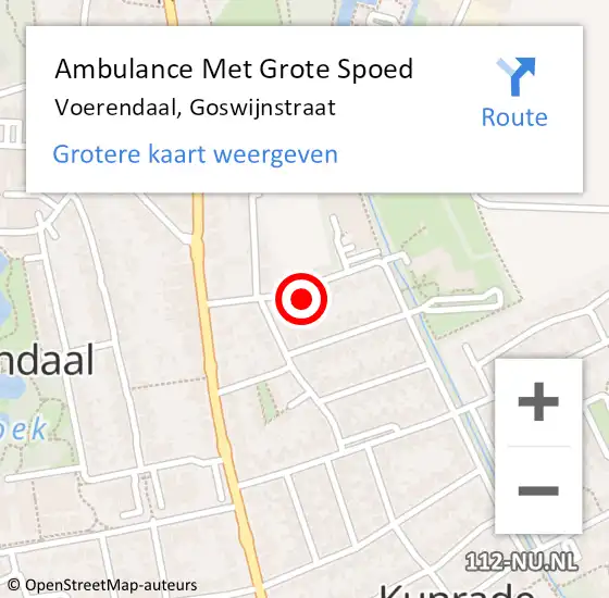 Locatie op kaart van de 112 melding: Ambulance Met Grote Spoed Naar Voerendaal, Goswijnstraat op 30 mei 2014 14:54