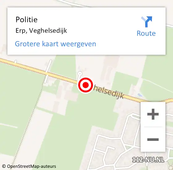 Locatie op kaart van de 112 melding: Politie Erp, Veghelsedijk op 13 januari 2021 08:57