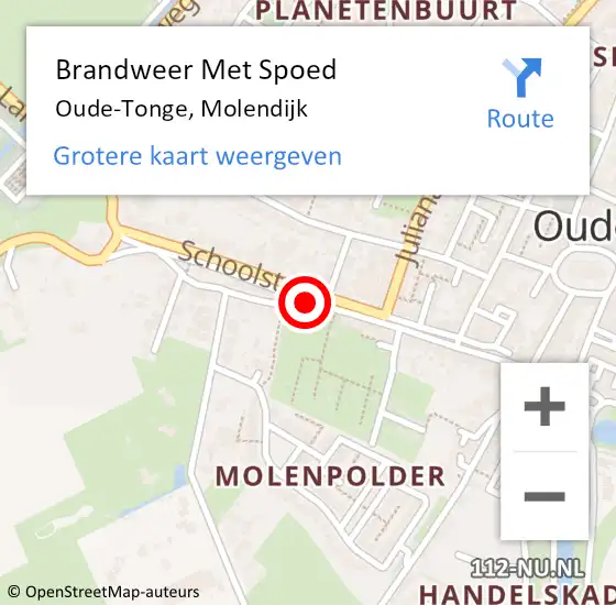 Locatie op kaart van de 112 melding: Brandweer Met Spoed Naar Oude-Tonge, Molendijk op 13 januari 2021 10:44