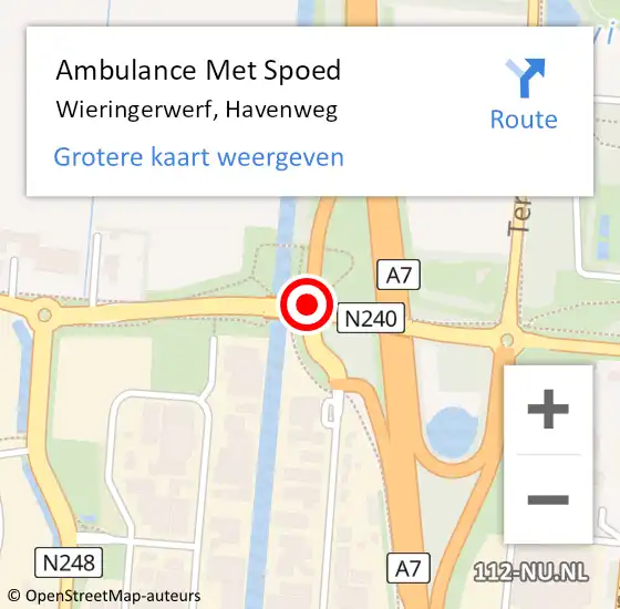 Locatie op kaart van de 112 melding: Ambulance Met Spoed Naar Wieringerwerf, Havenweg op 13 januari 2021 10:48