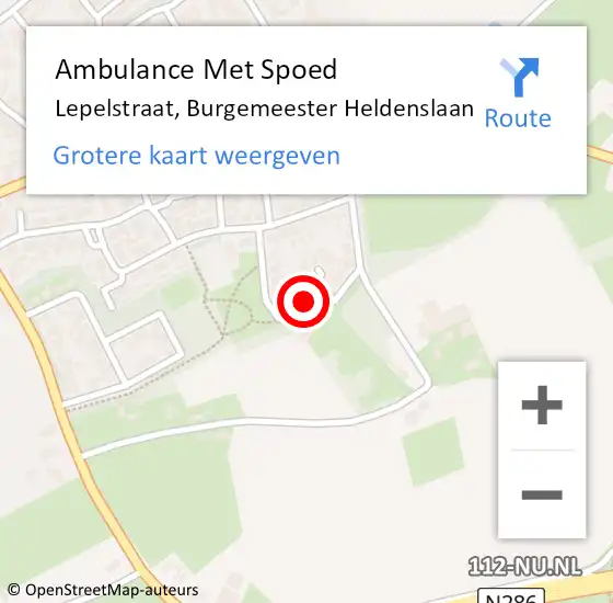 Locatie op kaart van de 112 melding: Ambulance Met Spoed Naar Lepelstraat, Burgemeester Heldenslaan op 30 mei 2014 15:17