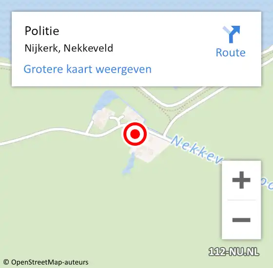 Locatie op kaart van de 112 melding: Politie Nijkerk, Nekkeveld op 13 januari 2021 12:44