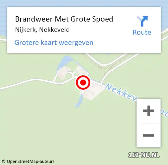 Locatie op kaart van de 112 melding: Brandweer Met Grote Spoed Naar Nijkerk, Nekkeveld op 13 januari 2021 12:44