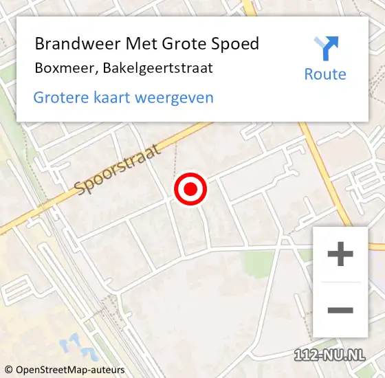 Locatie op kaart van de 112 melding: Brandweer Met Grote Spoed Naar Boxmeer, Bakelgeertstraat op 13 januari 2021 13:36