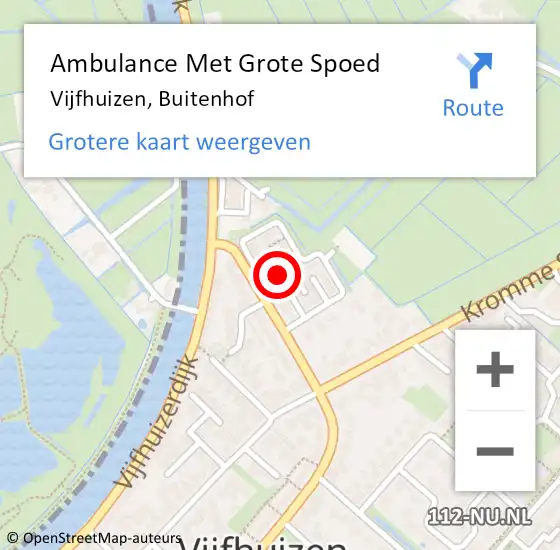 Locatie op kaart van de 112 melding: Ambulance Met Grote Spoed Naar Vijfhuizen, Buitenhof op 13 januari 2021 14:37