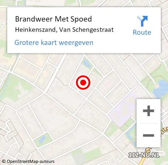 Locatie op kaart van de 112 melding: Brandweer Met Spoed Naar Heinkenszand, Van Schengestraat op 13 januari 2021 14:42