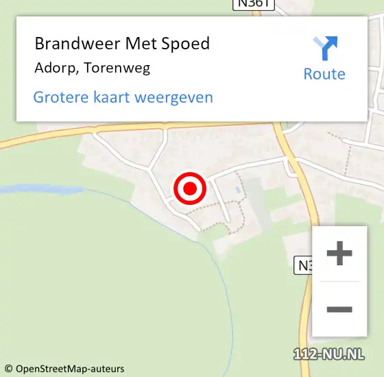 Locatie op kaart van de 112 melding: Brandweer Met Spoed Naar Adorp, Torenweg op 13 januari 2021 14:46