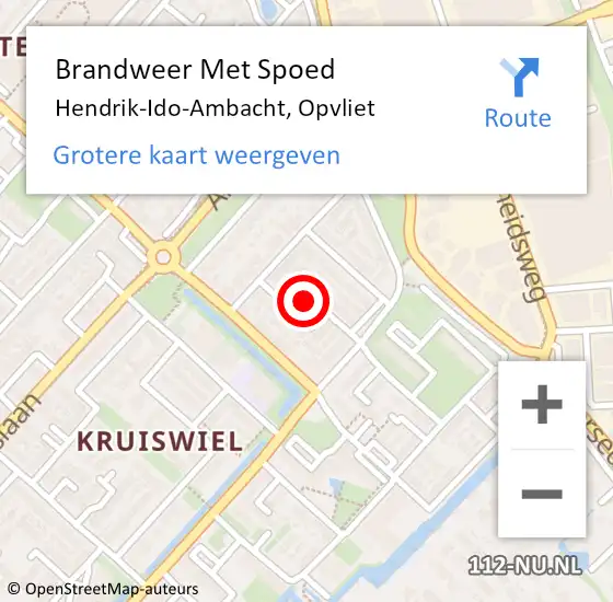 Locatie op kaart van de 112 melding: Brandweer Met Spoed Naar Hendrik-Ido-Ambacht, Opvliet op 13 januari 2021 16:56