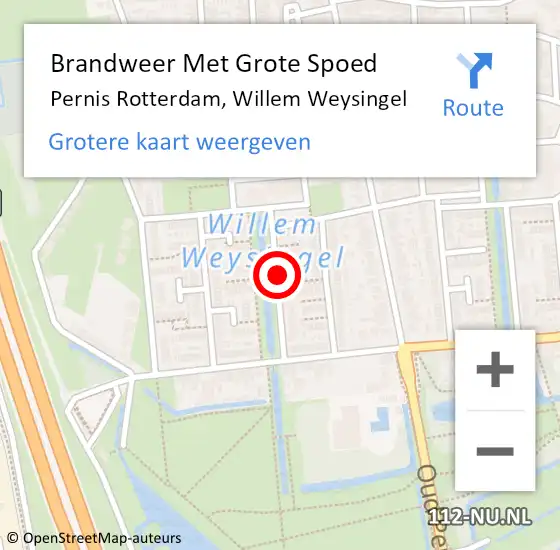 Locatie op kaart van de 112 melding: Brandweer Met Grote Spoed Naar Pernis Rotterdam, Willem Weysingel op 13 januari 2021 18:55