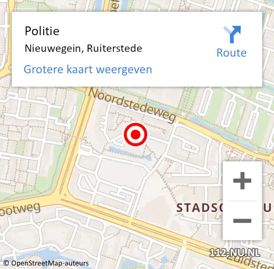 Locatie op kaart van de 112 melding: Politie Nieuwegein, Ruiterstede op 13 januari 2021 20:02