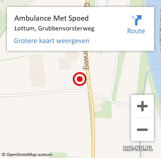 Locatie op kaart van de 112 melding: Ambulance Met Spoed Naar Lottum, Grubbenvorsterweg op 30 mei 2014 15:50