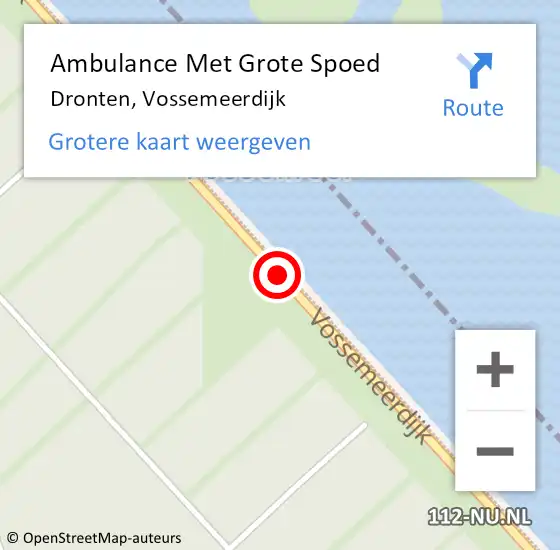 Locatie op kaart van de 112 melding: Ambulance Met Grote Spoed Naar Dronten, Vossemeerdijk op 14 januari 2021 00:09