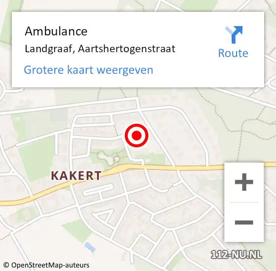 Locatie op kaart van de 112 melding: Ambulance Landgraaf, Aartshertogenstraat op 30 mei 2014 15:55