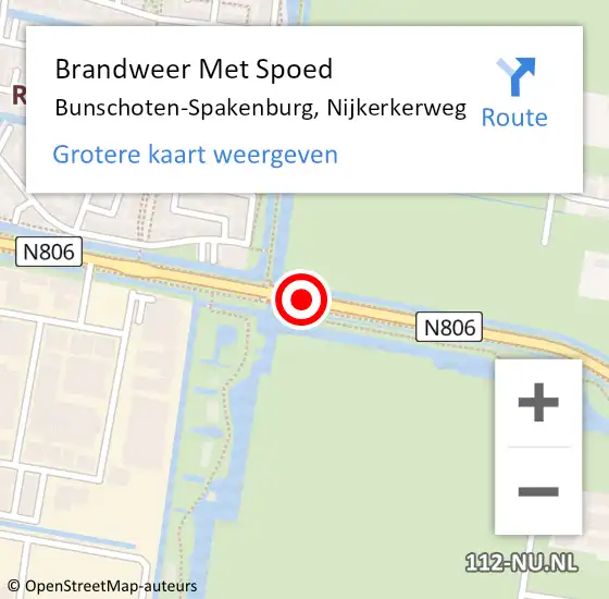 Locatie op kaart van de 112 melding: Brandweer Met Spoed Naar Bunschoten-Spakenburg, Nijkerkerweg op 14 januari 2021 10:26