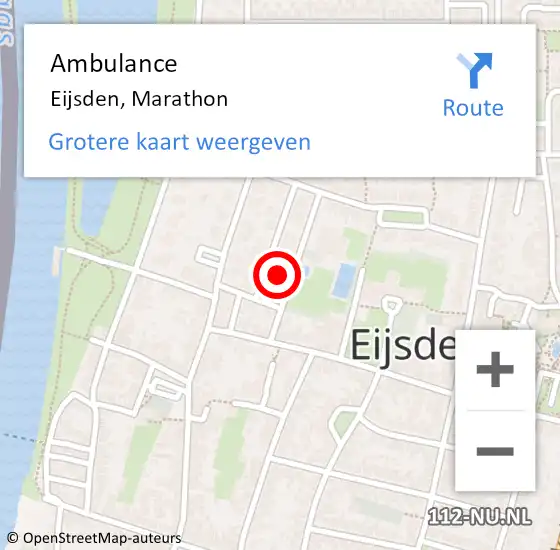 Locatie op kaart van de 112 melding: Ambulance Eijsden, Marathon op 30 mei 2014 16:20