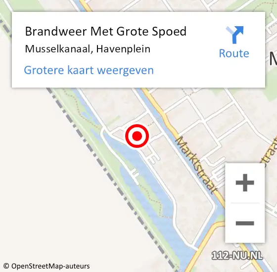 Locatie op kaart van de 112 melding: Brandweer Met Grote Spoed Naar Musselkanaal, Havenplein op 14 januari 2021 11:58