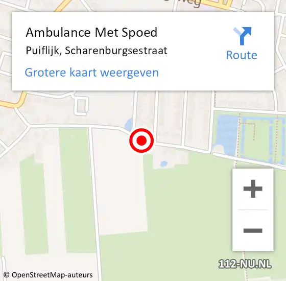 Locatie op kaart van de 112 melding: Ambulance Met Spoed Naar Puiflijk, Scharenburgsestraat op 14 januari 2021 12:58