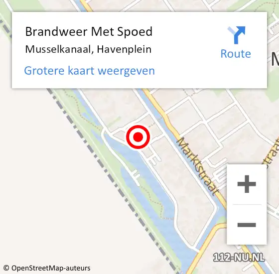 Locatie op kaart van de 112 melding: Brandweer Met Spoed Naar Musselkanaal, Havenplein op 14 januari 2021 13:00