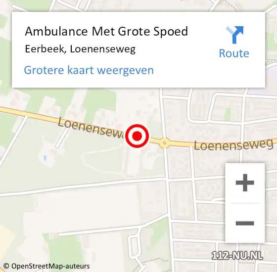 Locatie op kaart van de 112 melding: Ambulance Met Grote Spoed Naar Eerbeek, Loenenseweg op 14 januari 2021 15:13