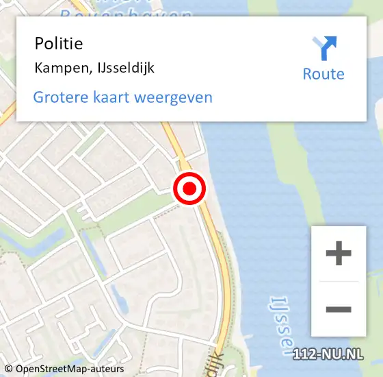 Locatie op kaart van de 112 melding: Politie Kampen, IJsseldijk op 14 januari 2021 16:08
