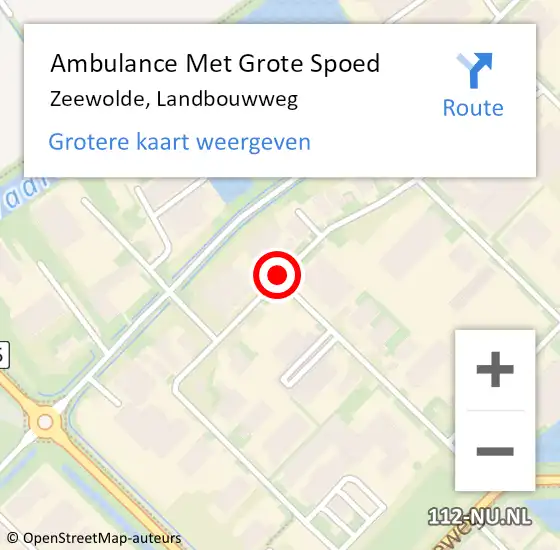 Locatie op kaart van de 112 melding: Ambulance Met Grote Spoed Naar Zeewolde, Landbouwweg op 14 januari 2021 16:20