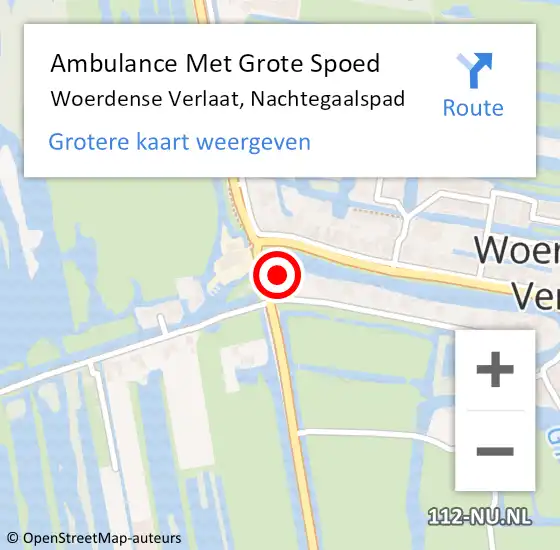 Locatie op kaart van de 112 melding: Ambulance Met Grote Spoed Naar Woerdense Verlaat, Nachtegaalspad op 30 mei 2014 16:58