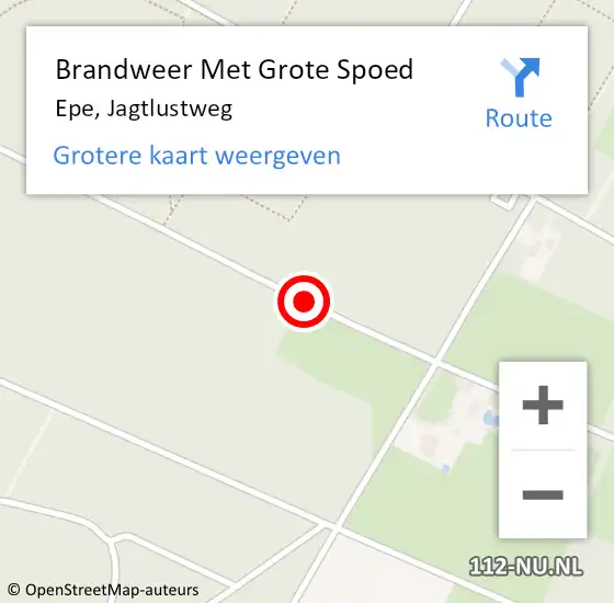 Locatie op kaart van de 112 melding: Brandweer Met Grote Spoed Naar Epe, Jagtlustweg op 14 januari 2021 18:20