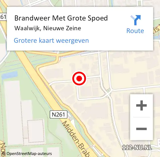 Locatie op kaart van de 112 melding: Brandweer Met Grote Spoed Naar Waalwijk, Nieuwe Zeine op 14 januari 2021 19:59