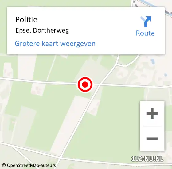 Locatie op kaart van de 112 melding: Politie Epse, Dortherweg op 14 januari 2021 21:30