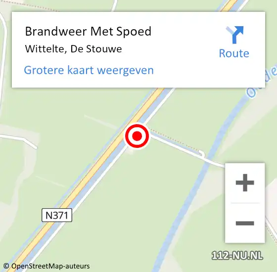 Locatie op kaart van de 112 melding: Brandweer Met Spoed Naar Wittelte, De Stouwe op 3 oktober 2013 14:58