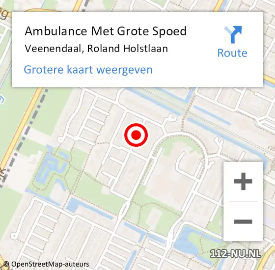 Locatie op kaart van de 112 melding: Ambulance Met Grote Spoed Naar Veenendaal, Roland Holstlaan op 14 januari 2021 23:08