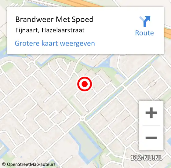 Locatie op kaart van de 112 melding: Brandweer Met Spoed Naar Fijnaart, Hazelaarstraat op 15 januari 2021 04:03