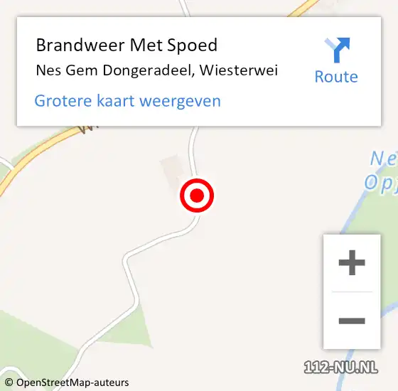 Locatie op kaart van de 112 melding: Brandweer Met Spoed Naar Nes Gem Dongeradeel, Wiesterwei op 3 oktober 2013 15:00
