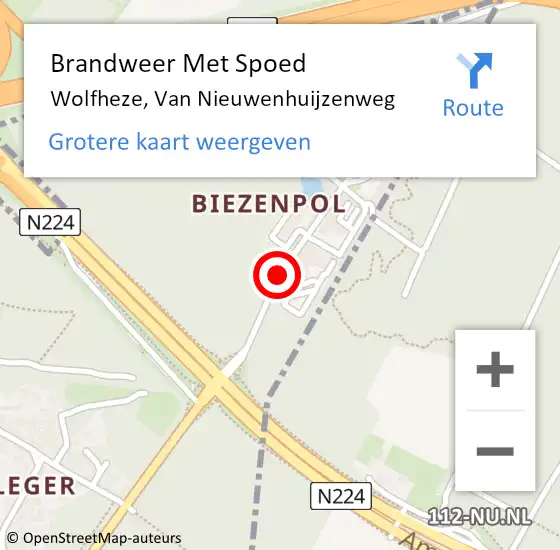 Locatie op kaart van de 112 melding: Brandweer Met Spoed Naar Wolfheze, Van Nieuwenhuijzenweg op 15 januari 2021 11:30