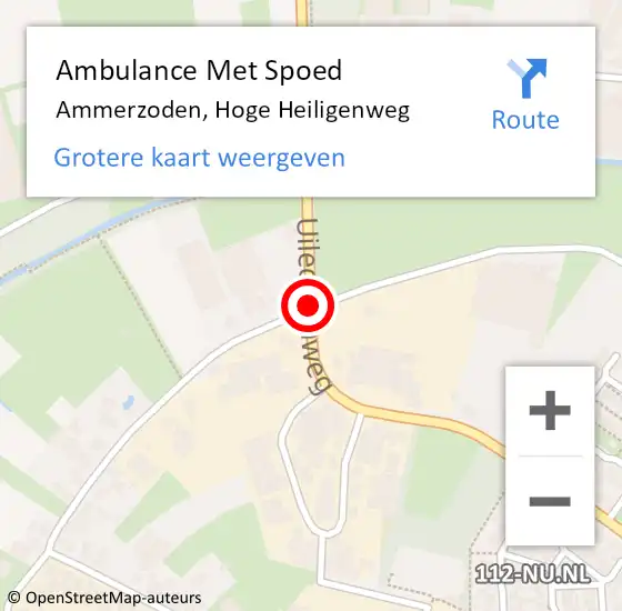 Locatie op kaart van de 112 melding: Ambulance Met Spoed Naar Ammerzoden, Hoge Heiligenweg op 15 januari 2021 11:57