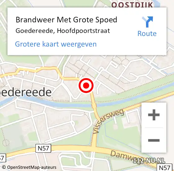 Locatie op kaart van de 112 melding: Brandweer Met Grote Spoed Naar Goedereede, Hoofdpoortstraat op 15 januari 2021 13:58