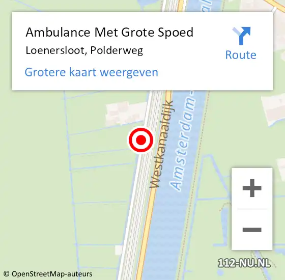 Locatie op kaart van de 112 melding: Ambulance Met Grote Spoed Naar Loenersloot, Polderweg op 15 januari 2021 14:29