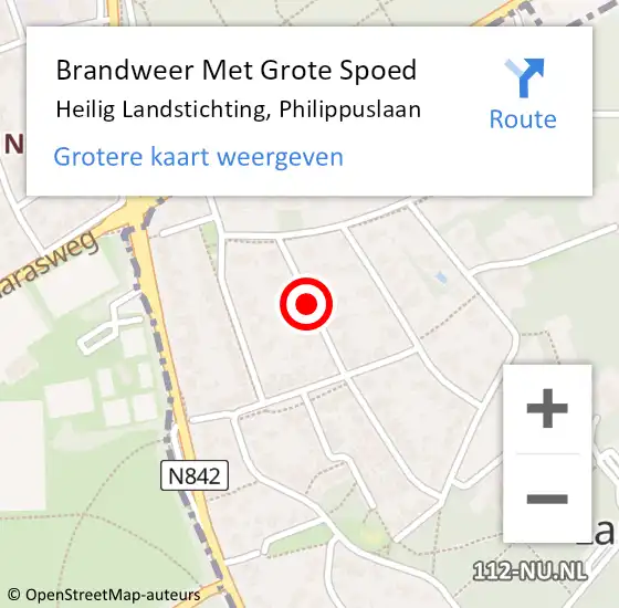 Locatie op kaart van de 112 melding: Brandweer Met Grote Spoed Naar Heilig Landstichting, Philippuslaan op 15 januari 2021 14:58