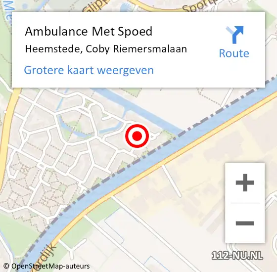 Locatie op kaart van de 112 melding: Ambulance Met Spoed Naar Heemstede, Coby Riemersmalaan op 15 januari 2021 15:16