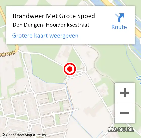 Locatie op kaart van de 112 melding: Brandweer Met Grote Spoed Naar Den Dungen, Hooidonksestraat op 15 januari 2021 17:43