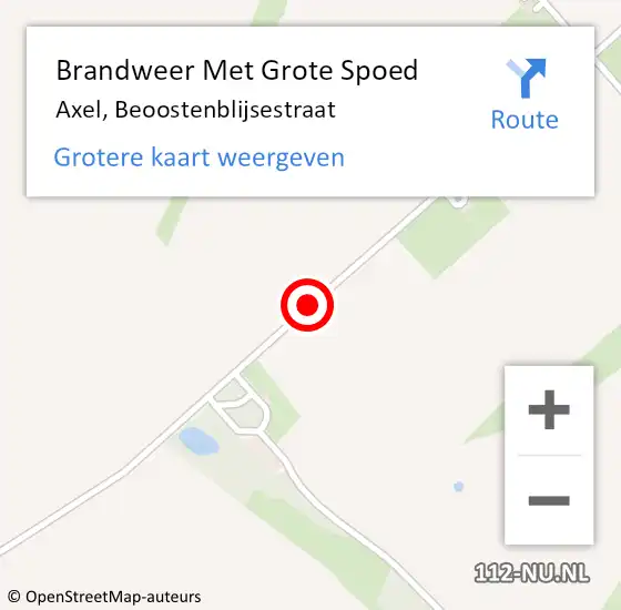 Locatie op kaart van de 112 melding: Brandweer Met Grote Spoed Naar Axel, Beoostenblijsestraat op 15 januari 2021 20:01